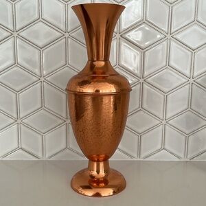 VINTAGE Copper Vase Hammered Texture Mid Century Modern Made England Minimalist